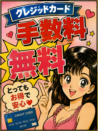 クレジットカード手数料無料!!